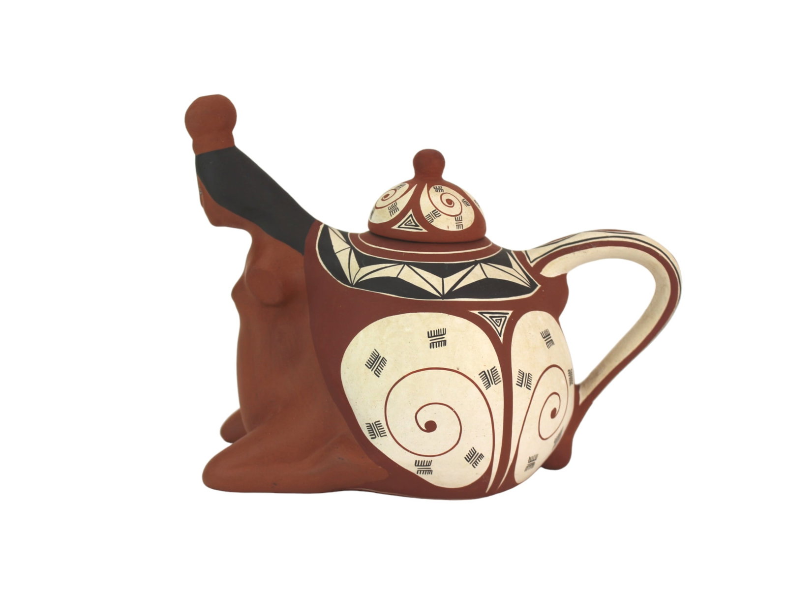 Handcrafted Figural Pottery Teapot - 3