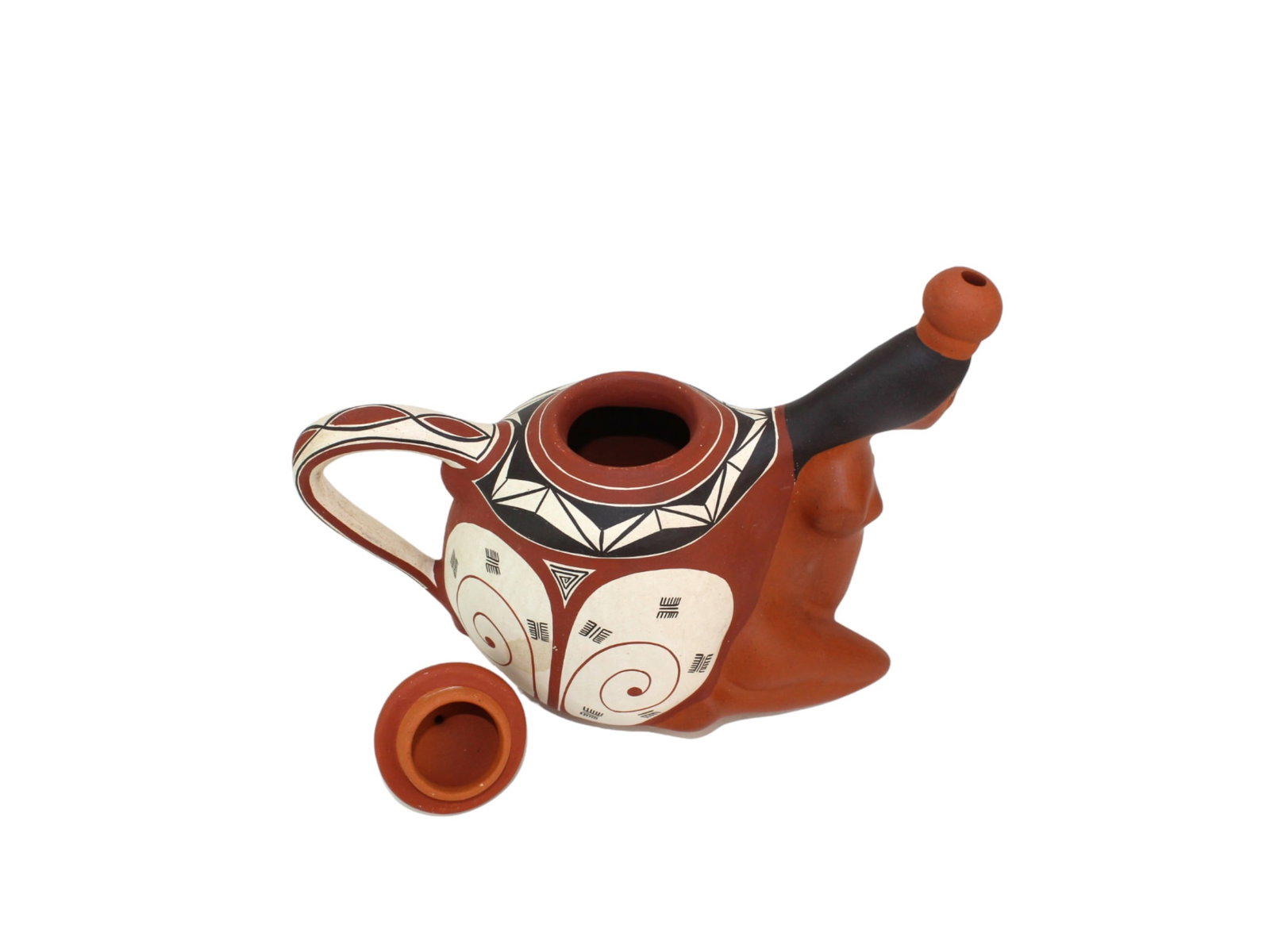 Handcrafted Figural Pottery Teapot - 5