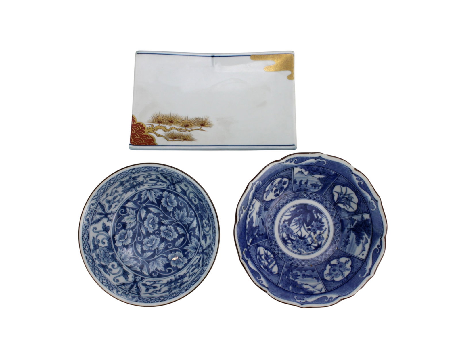 Three Japanese Porcelain Dishes & Bowls (1 of 10)