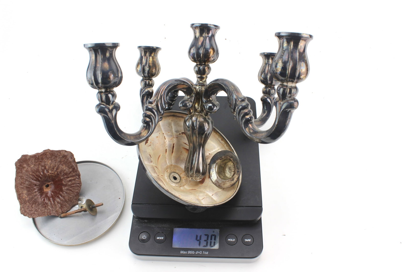 835 Silver 5-Light Candelabra - 6