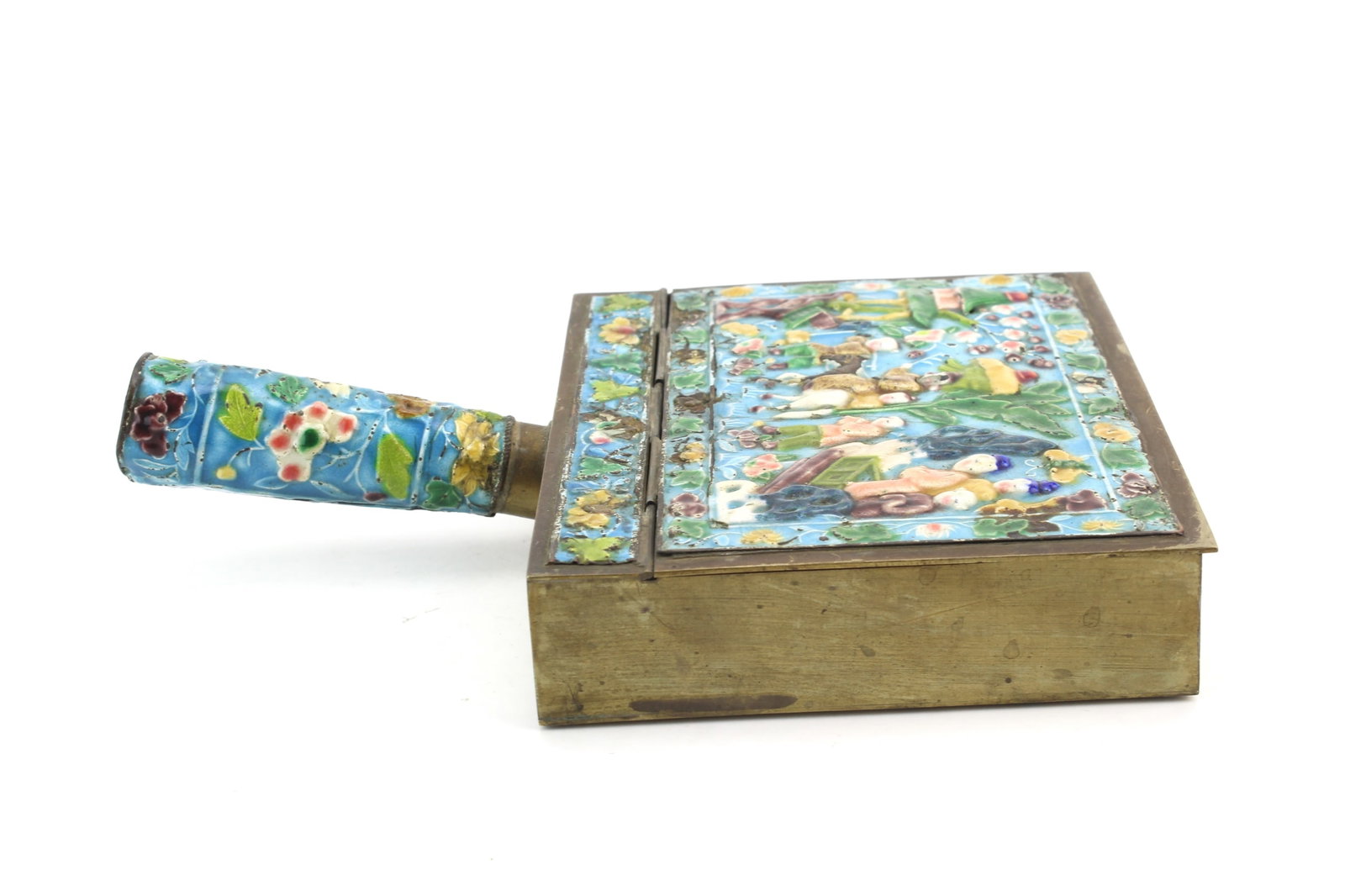 Chinese Enamel Brass Box - 4