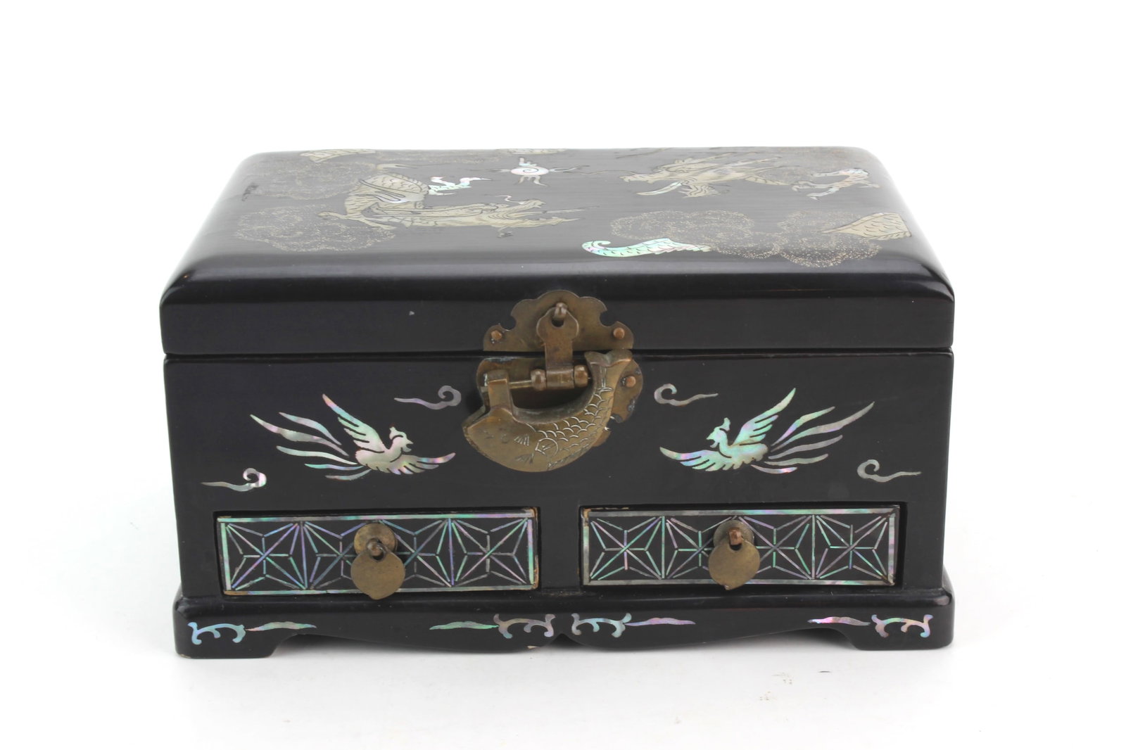 Chinese Inlaid Lacquer Jewelry Box (1 of 10)