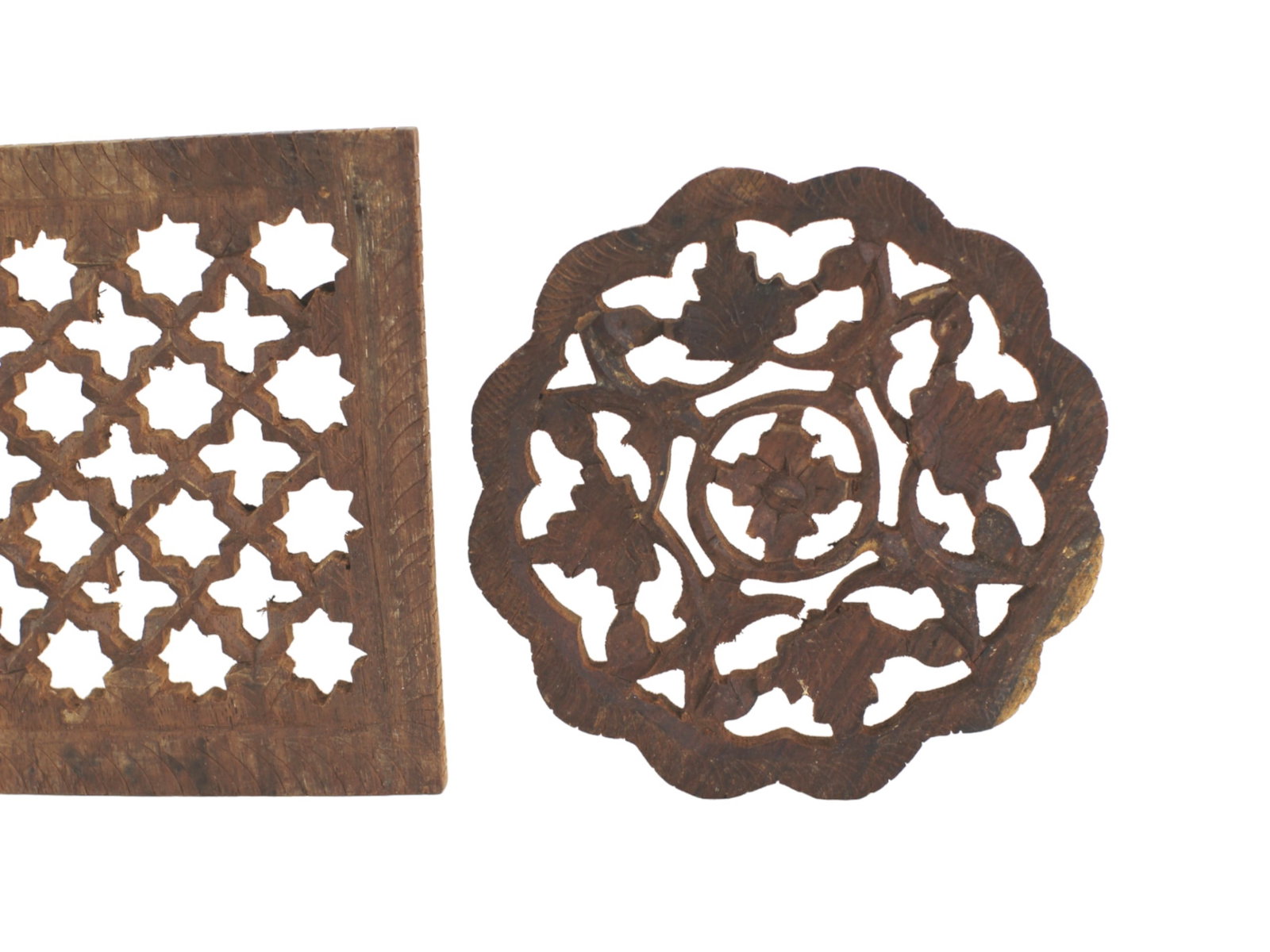 Three Carved Wood Coasters - 3