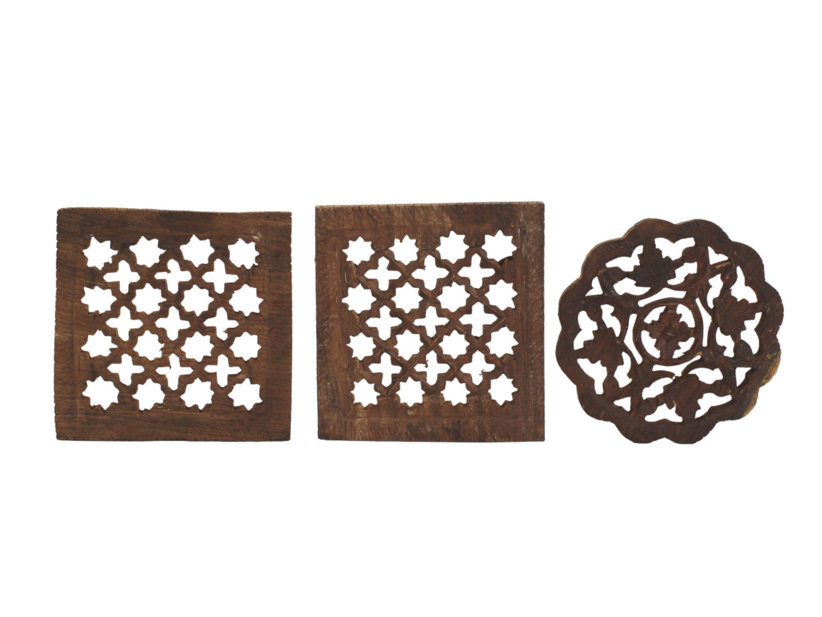 Three Carved Wood Coasters - 4