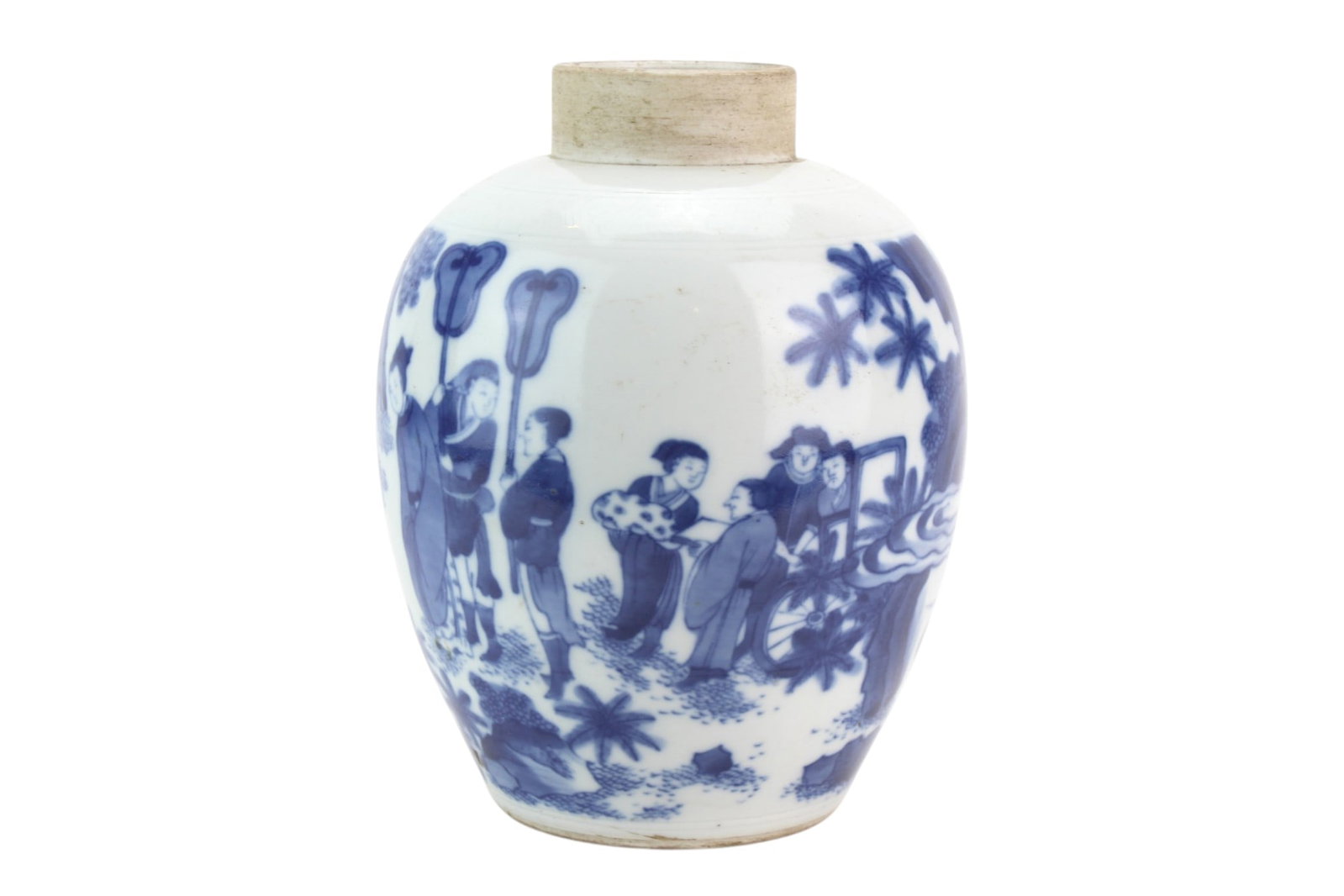 Chinese Blue & White Figural Porcelain Jar (1 of 12)