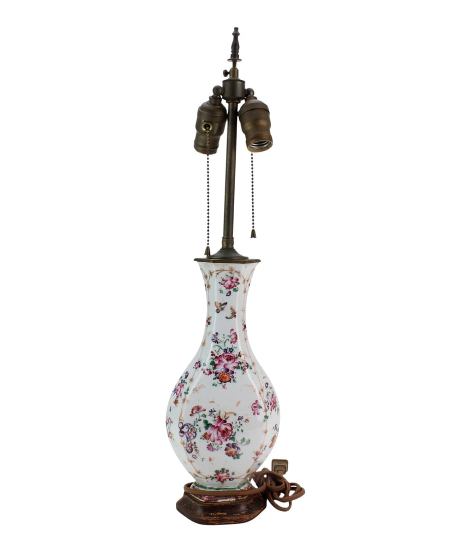 Chinese Famille Rose Porcelain Table Lamp (1 of 9)