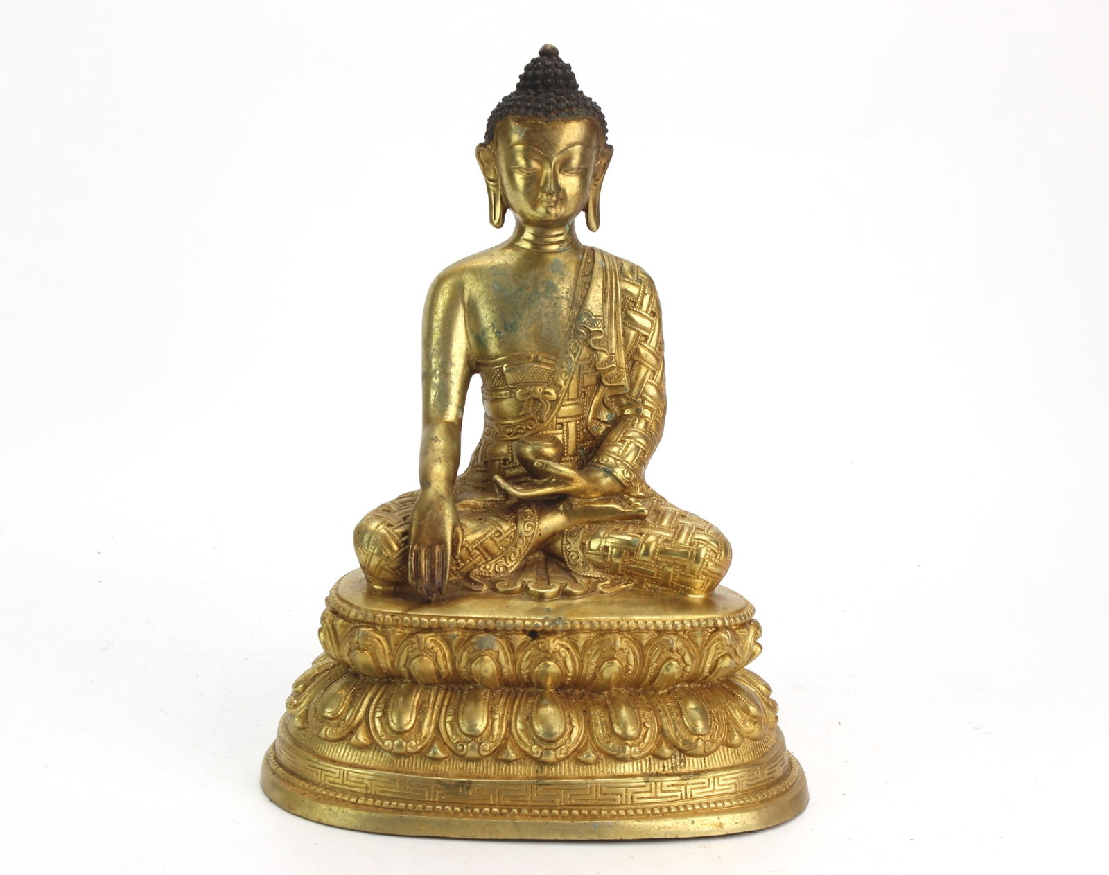 Gilt Bronze Seated Buddha Statue (1 of 9)