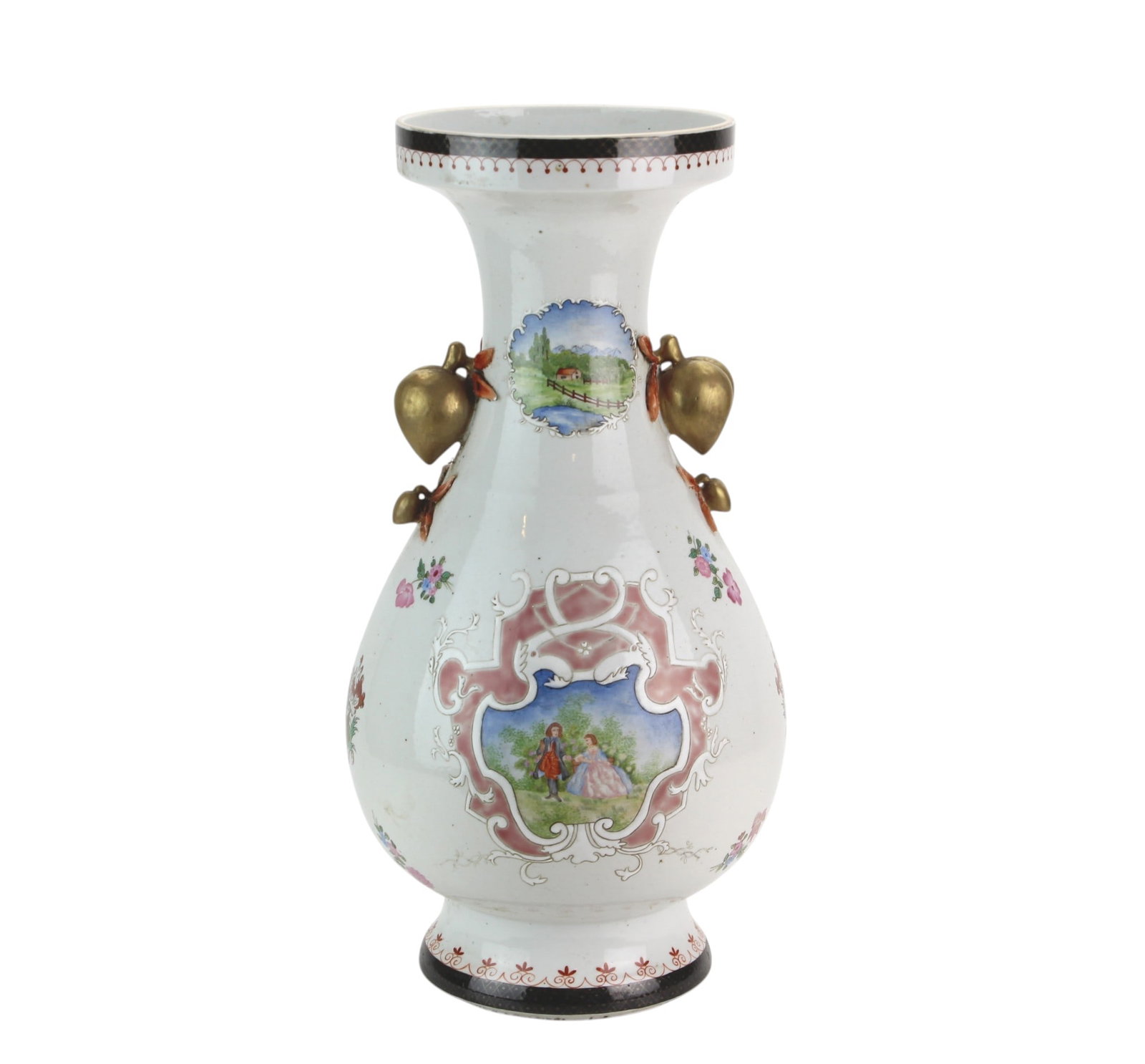 Chinese Export Armorial Famille Rose Vase (1 of 16)
