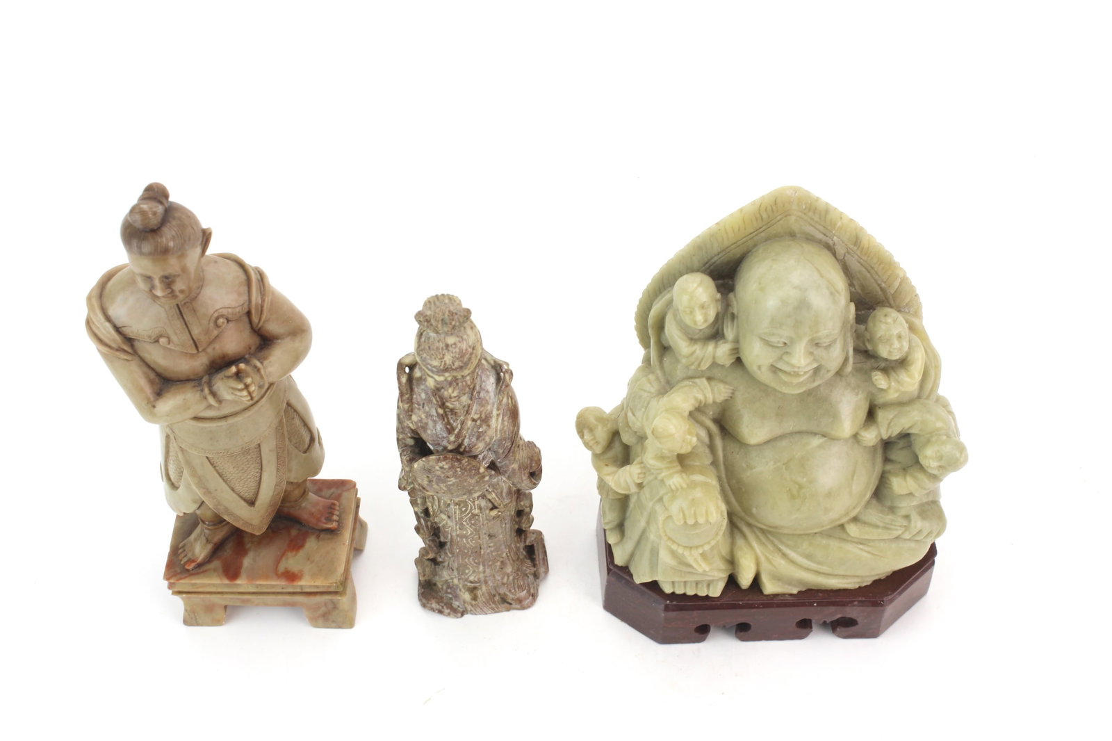 Three Chinese Soapstone Figures - 4
