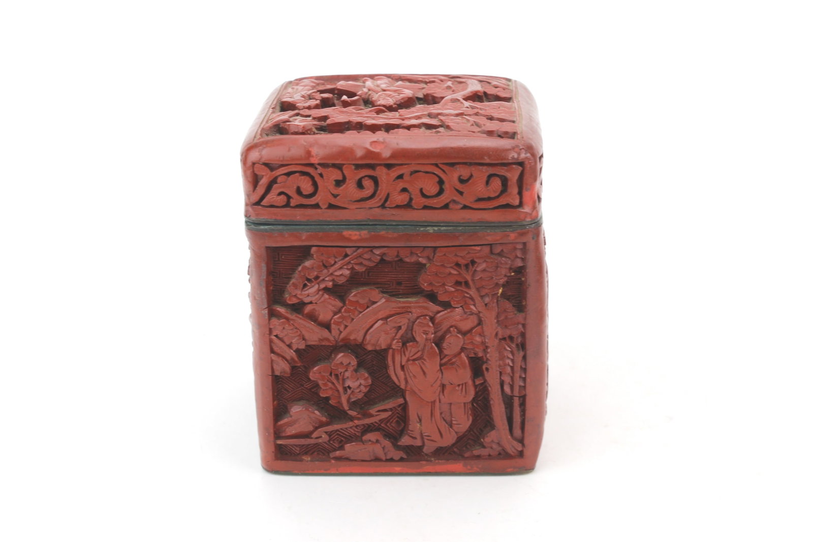 Cinnabar Tea Caddy with Fitted Tray - 3
