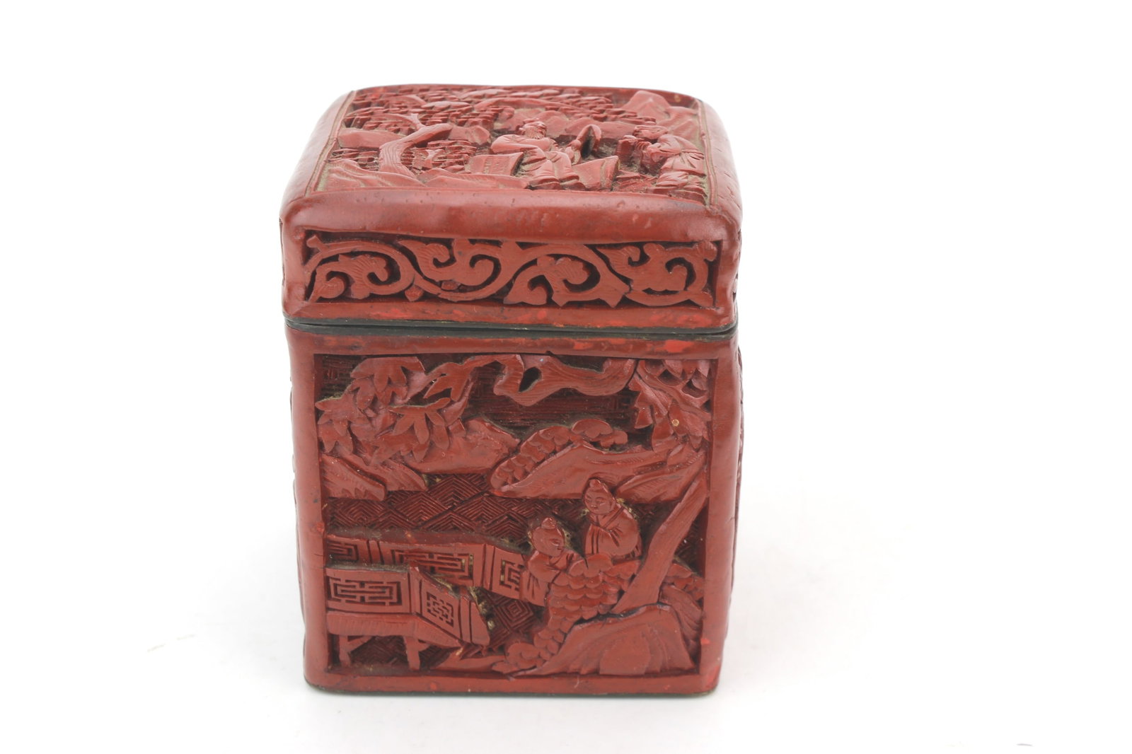 Cinnabar Tea Caddy with Fitted Tray - 5