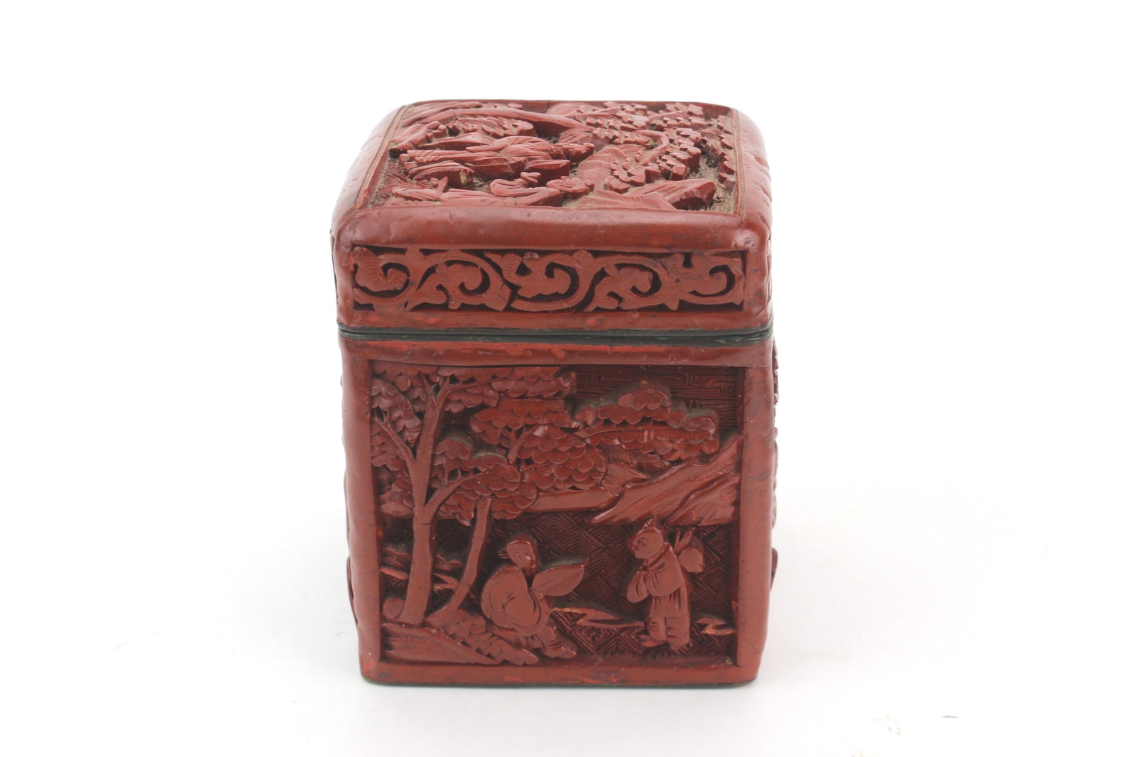 Cinnabar Tea Caddy with Fitted Tray - 6