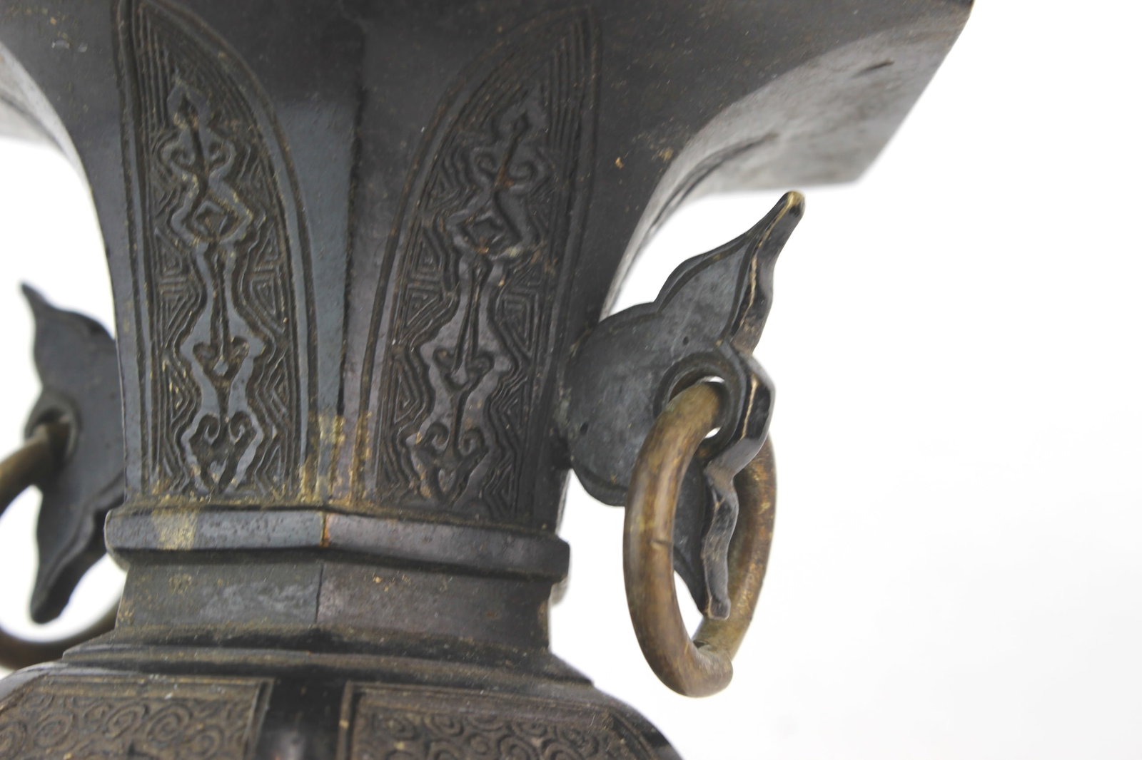 Pair Chinese Hexagonal Bronze Vases - 11