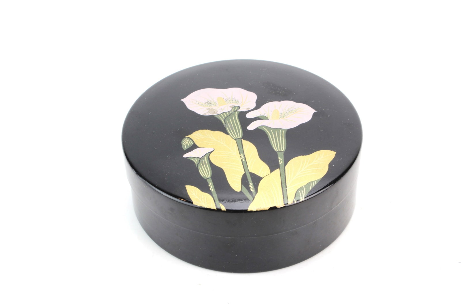 Black Lacquer Calla Lily Dish Set - 4