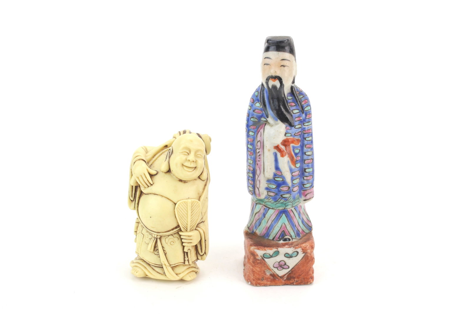 Resin Buddha & Porcelain Scholar Figure (1 of 5)