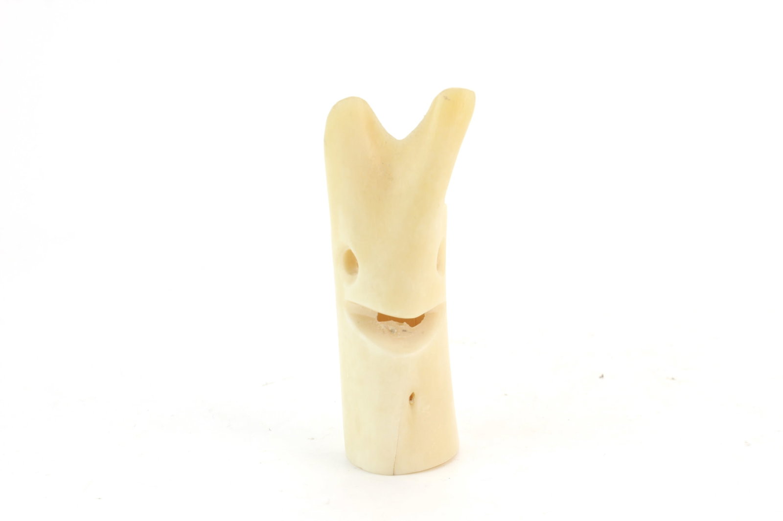 Bone Snuff Bottle & Face Carving - 8
