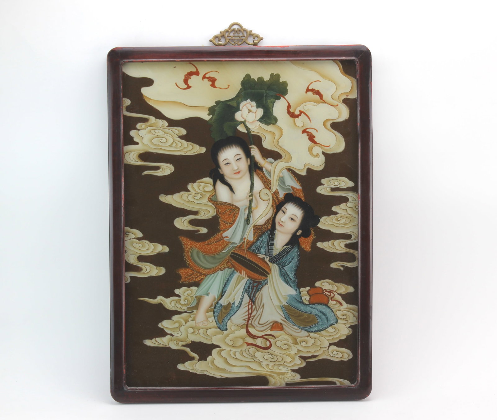 Chinese Reverse Glass Lady Painting (1 of 3)