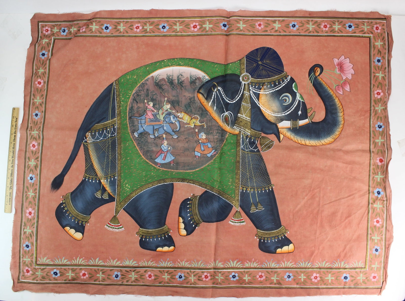 South Asian Silk Painting of Decorated Elephant (1 of 5)