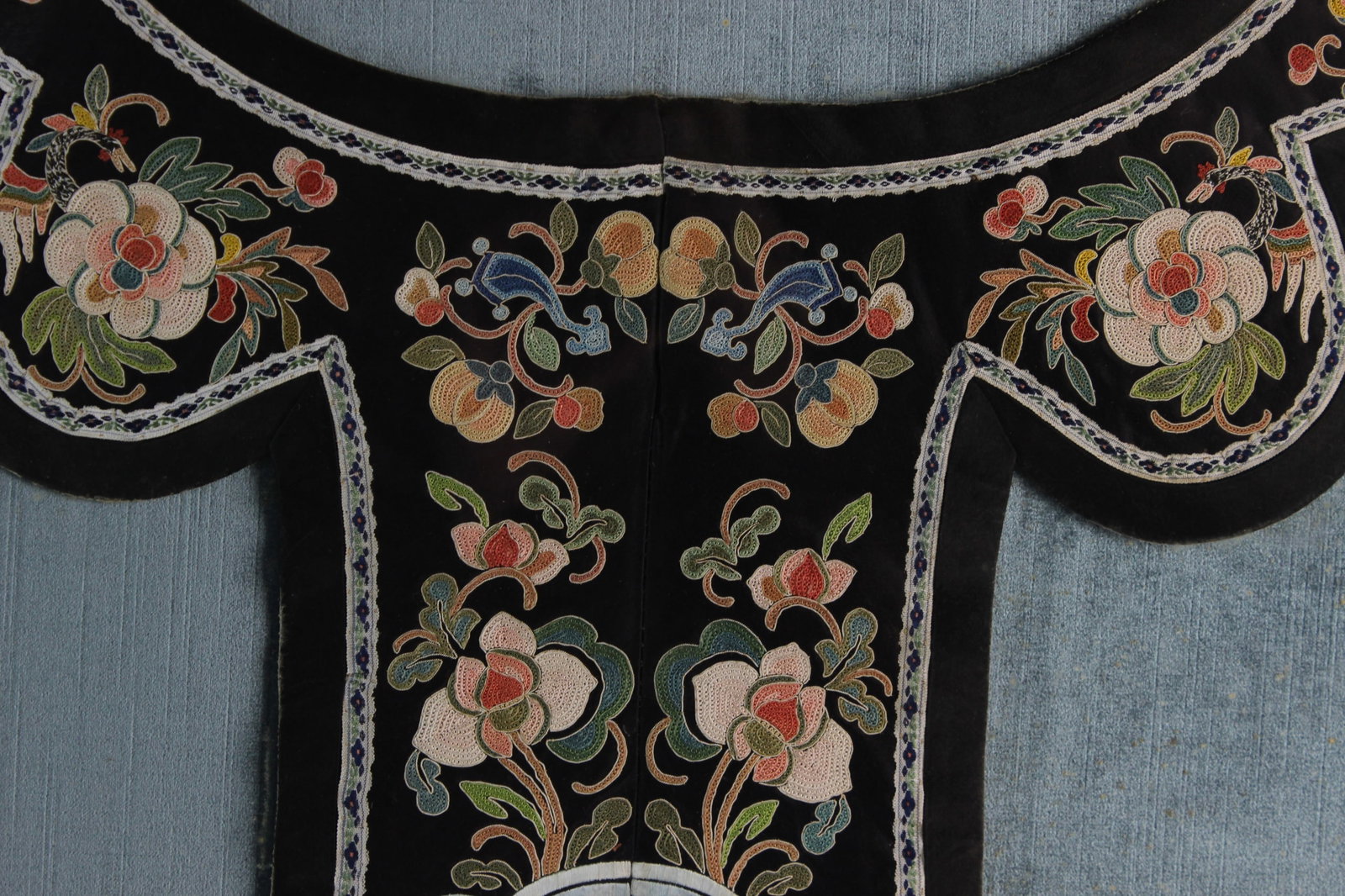Framed Chinese Embroidery Collar Panel - 2