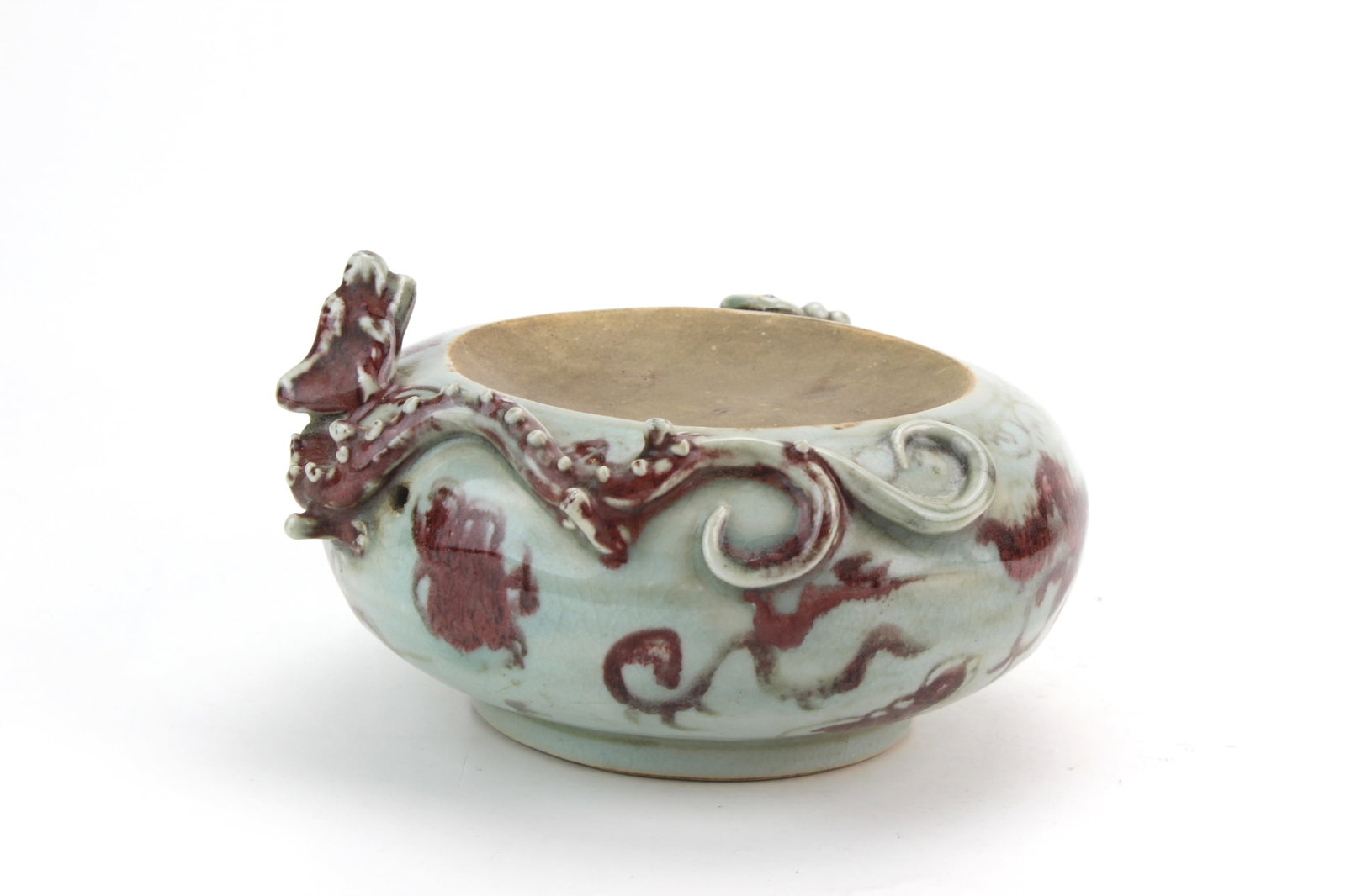 Chinese Red Underglaze Ceramic Dragon Base (1 of 9)