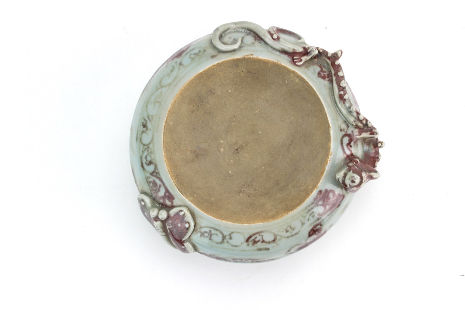Chinese Red Underglaze Ceramic Dragon Base - 7