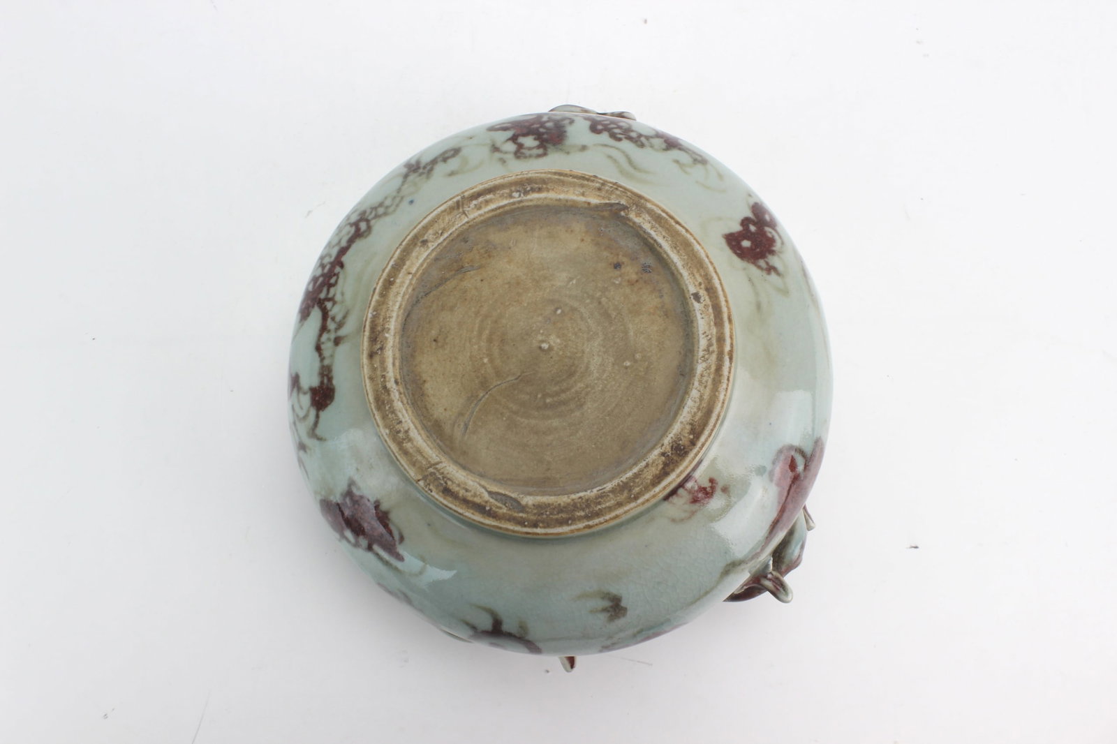 Chinese Red Underglaze Ceramic Dragon Base - 8