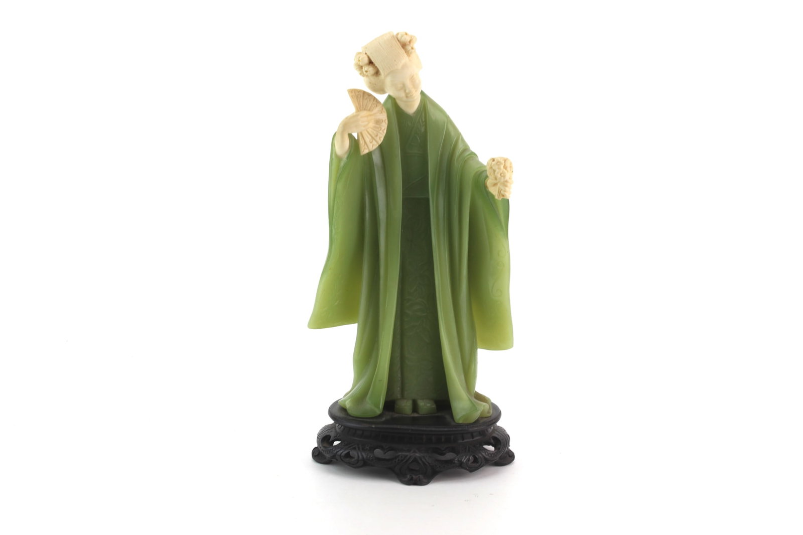 Pair Green Resin Figurines - 11