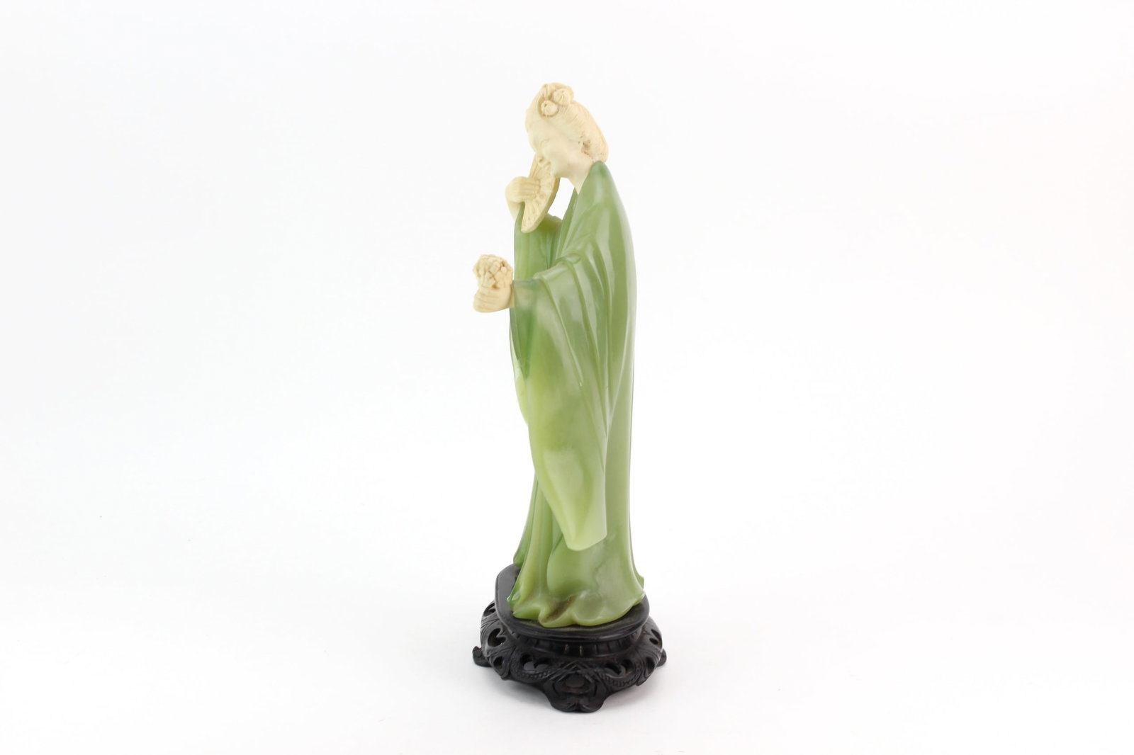Pair Green Resin Figurines - 12