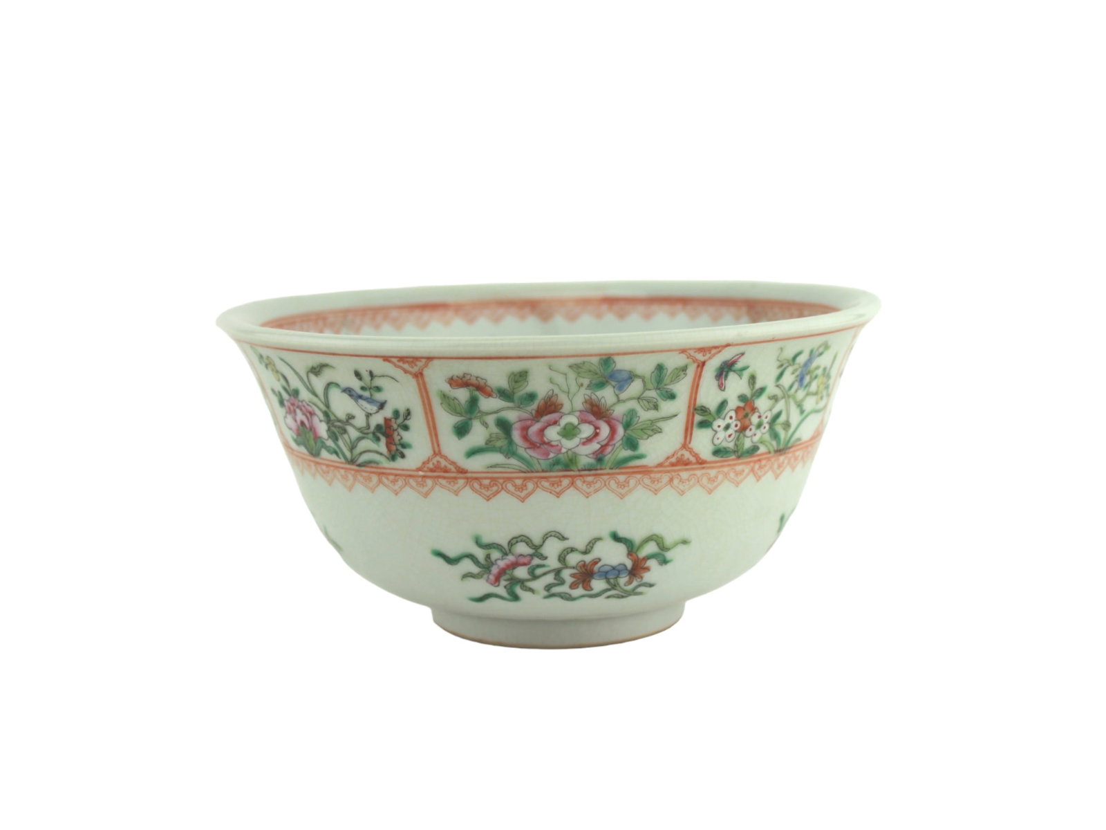 A CHINESE DECORATION FAMILLE ROSE BOWL: The bowl measures 8 in. D X 4 in. H..