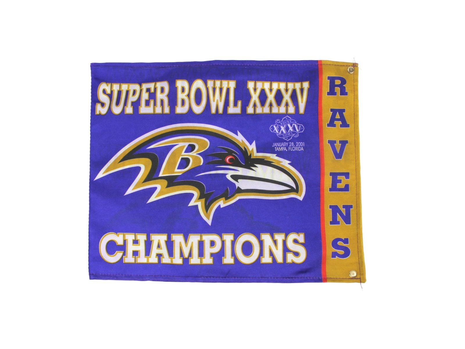 Ravens Super Bowl XXXV Champions Banner: Dimensions: 11 X 15 in..