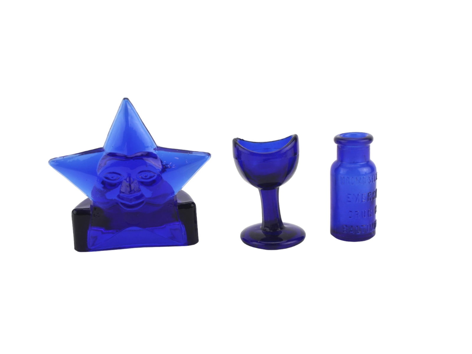 Collection of Three Cobalt Blue Glass Miniatures (1 of 5)
