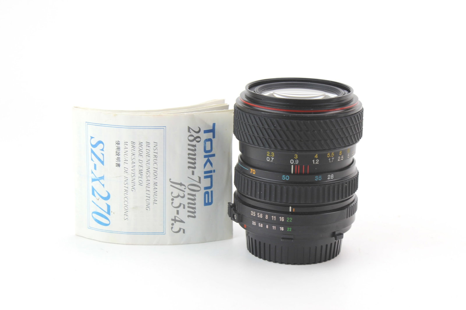 Tokina SZ-X270 SD 28-70mm f/3.5-4.5 Lens: Tokina SD 28-70mm f/3.5-4.5 Lens, 52mm. SZ-x270.