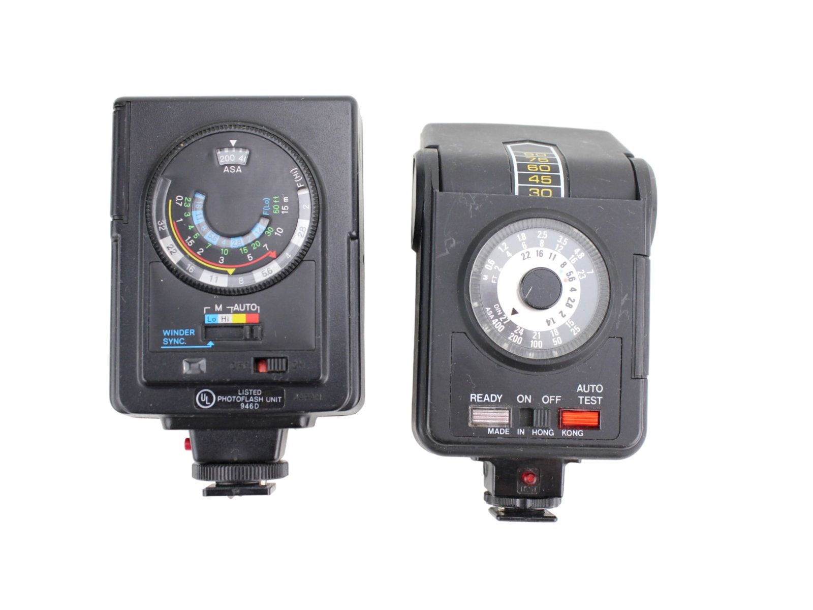 NINE VARIOUS CAMERA FLASHES - 9