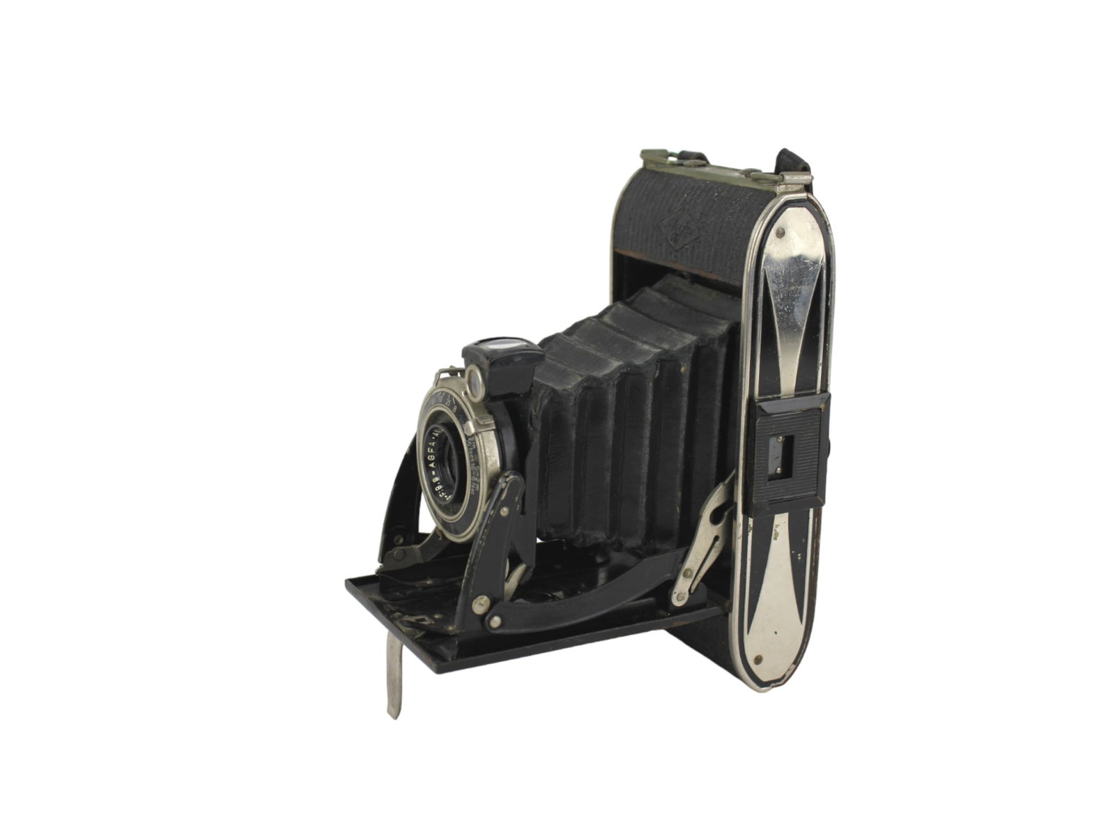 AGFA BILLY RECORD 8.8 FOLDING CAMERA: AGFA Billy Record 8.8 folding, rollfilm camera. C1933-1942.
