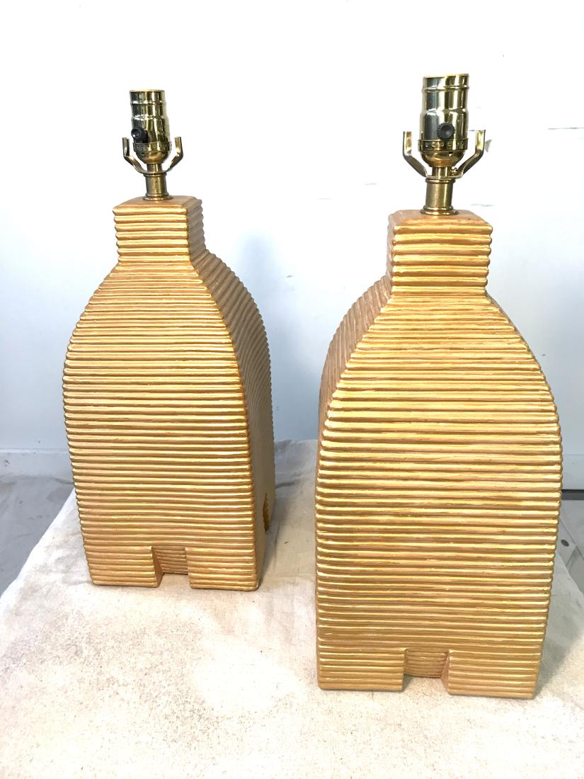 Pair Vintage Gold Beehive Lamps (1 of 4)