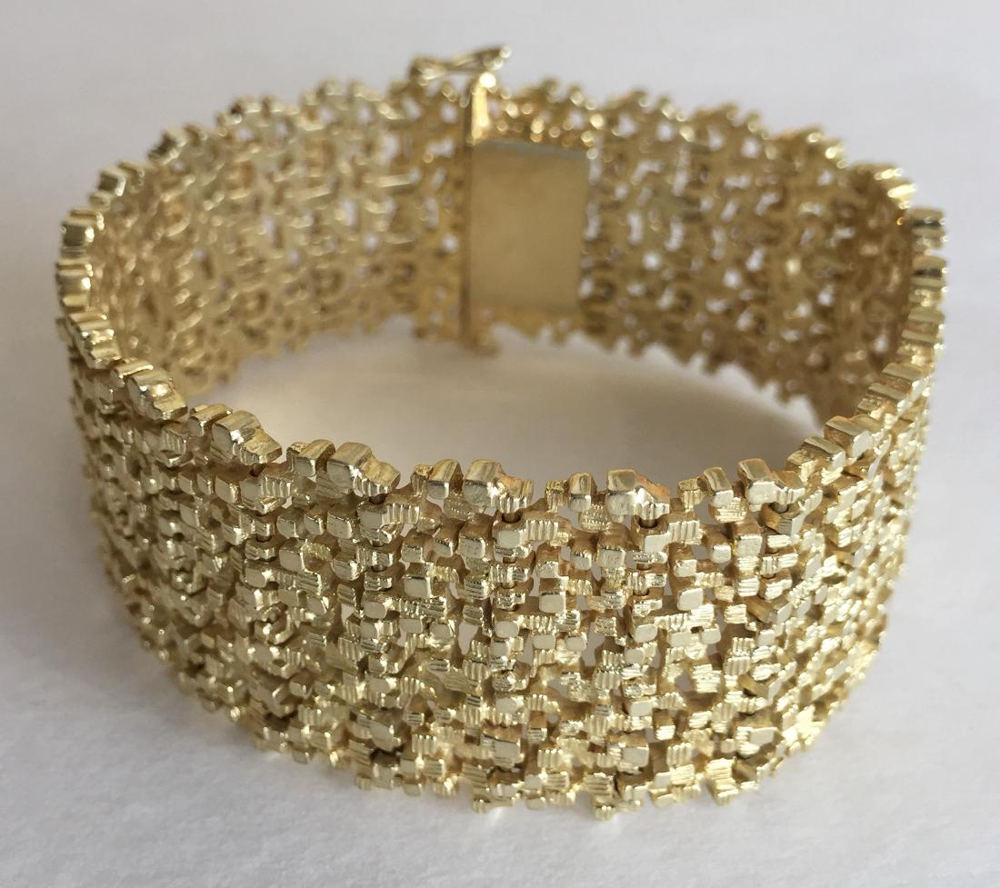14K Gold Mid-Century Brutalist Bracelet (1 of 10)