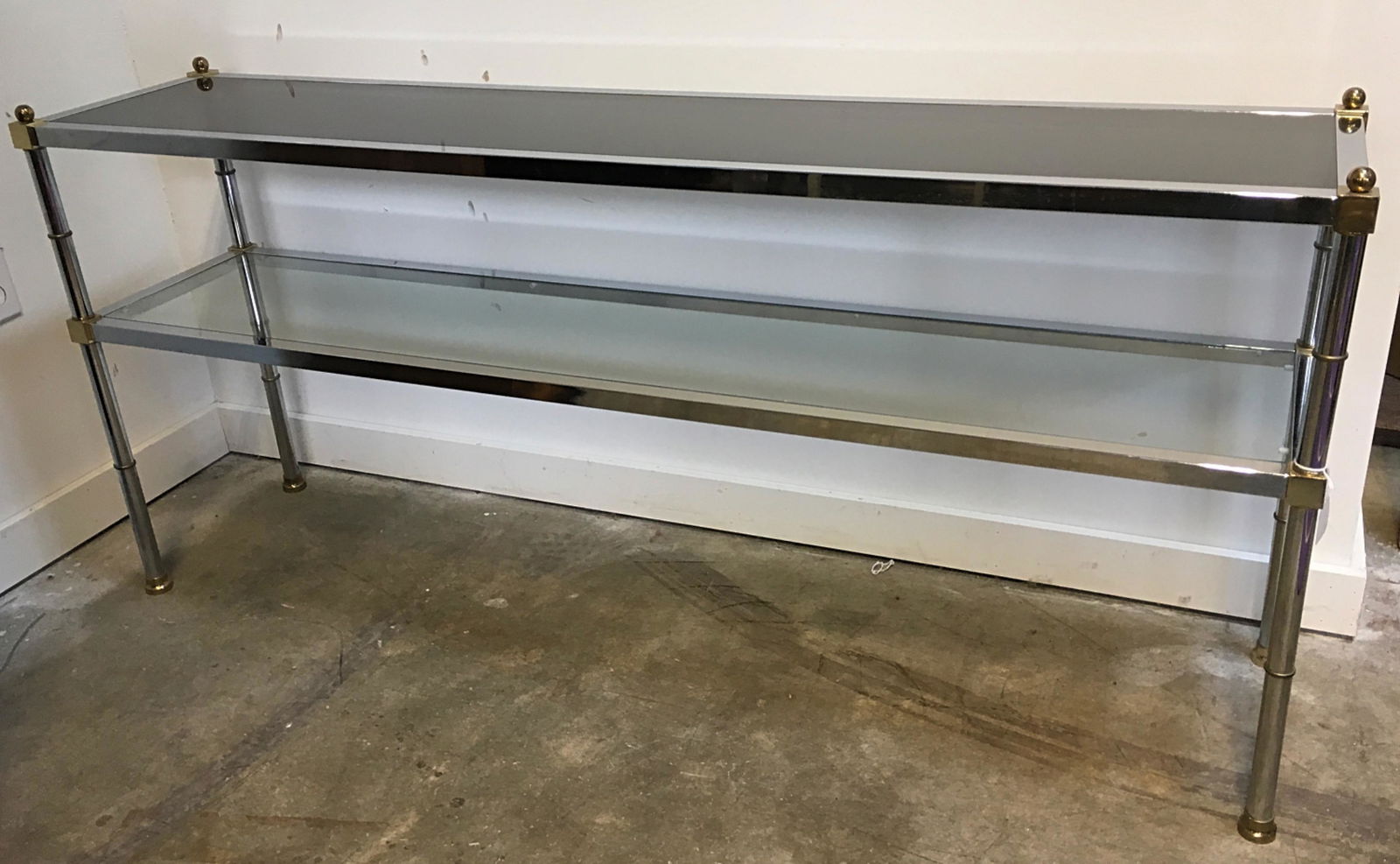 Chrome and Smoked Glass Console Table (1 of 4)