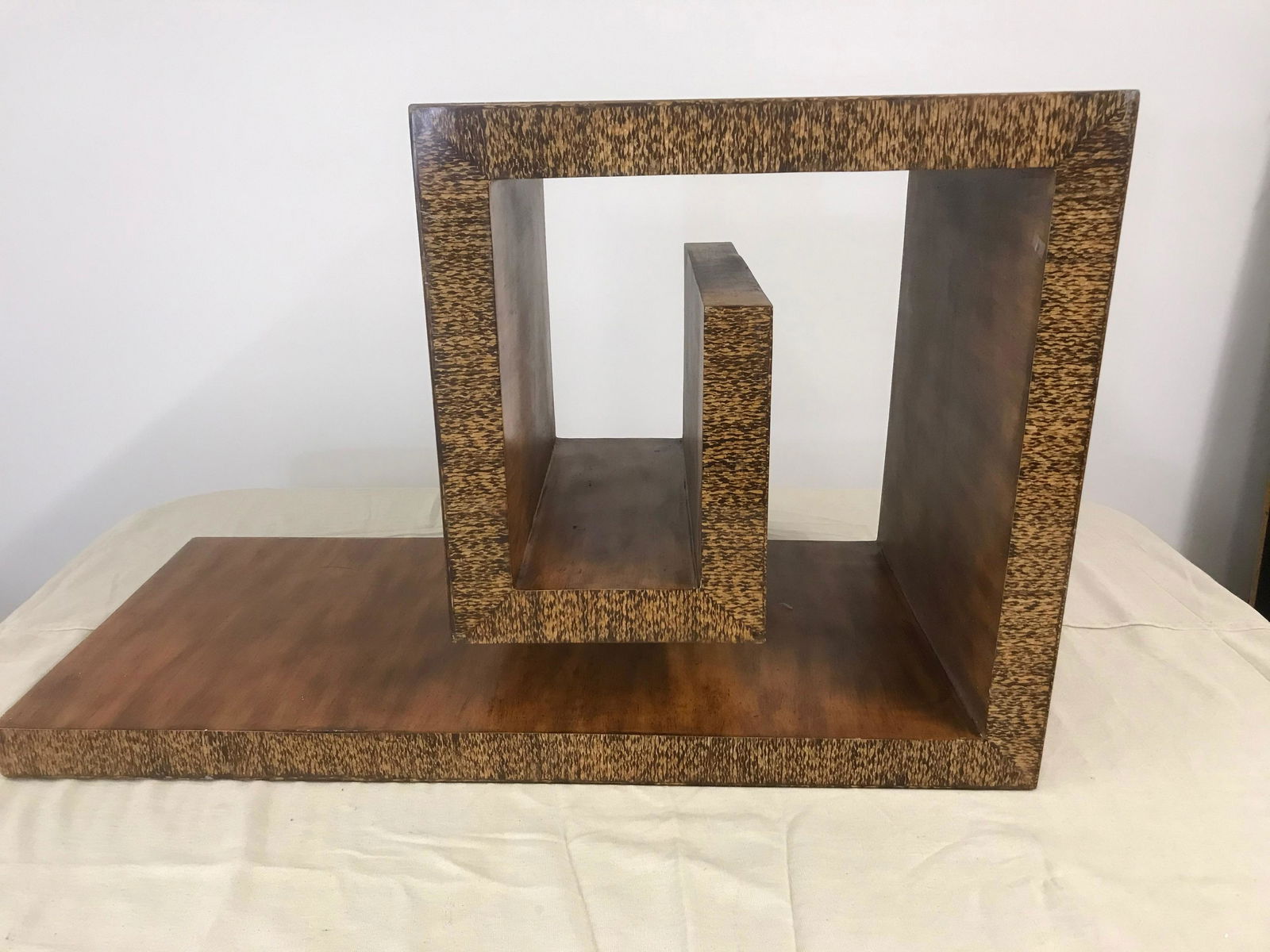 Hanging Console in Coconut Style of Karl Springer (1 of 4)