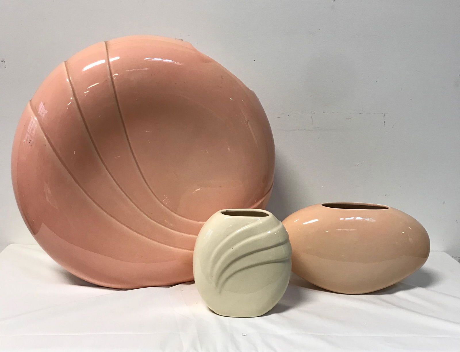 Lot of 3 Deco Style Pottery Vases (1 of 3)