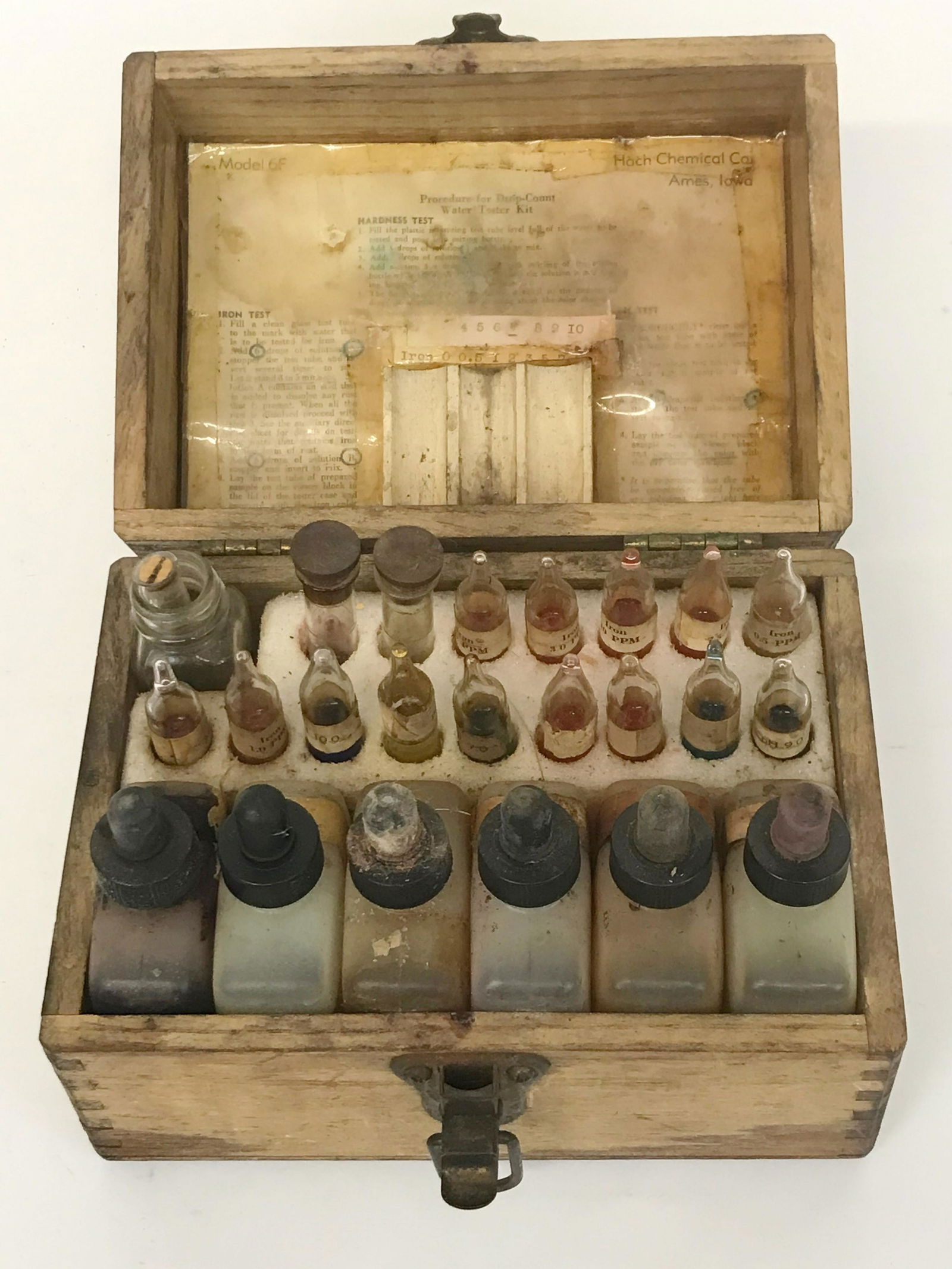 Vintage Water Test Kit in Wooden Box (1 of 3)