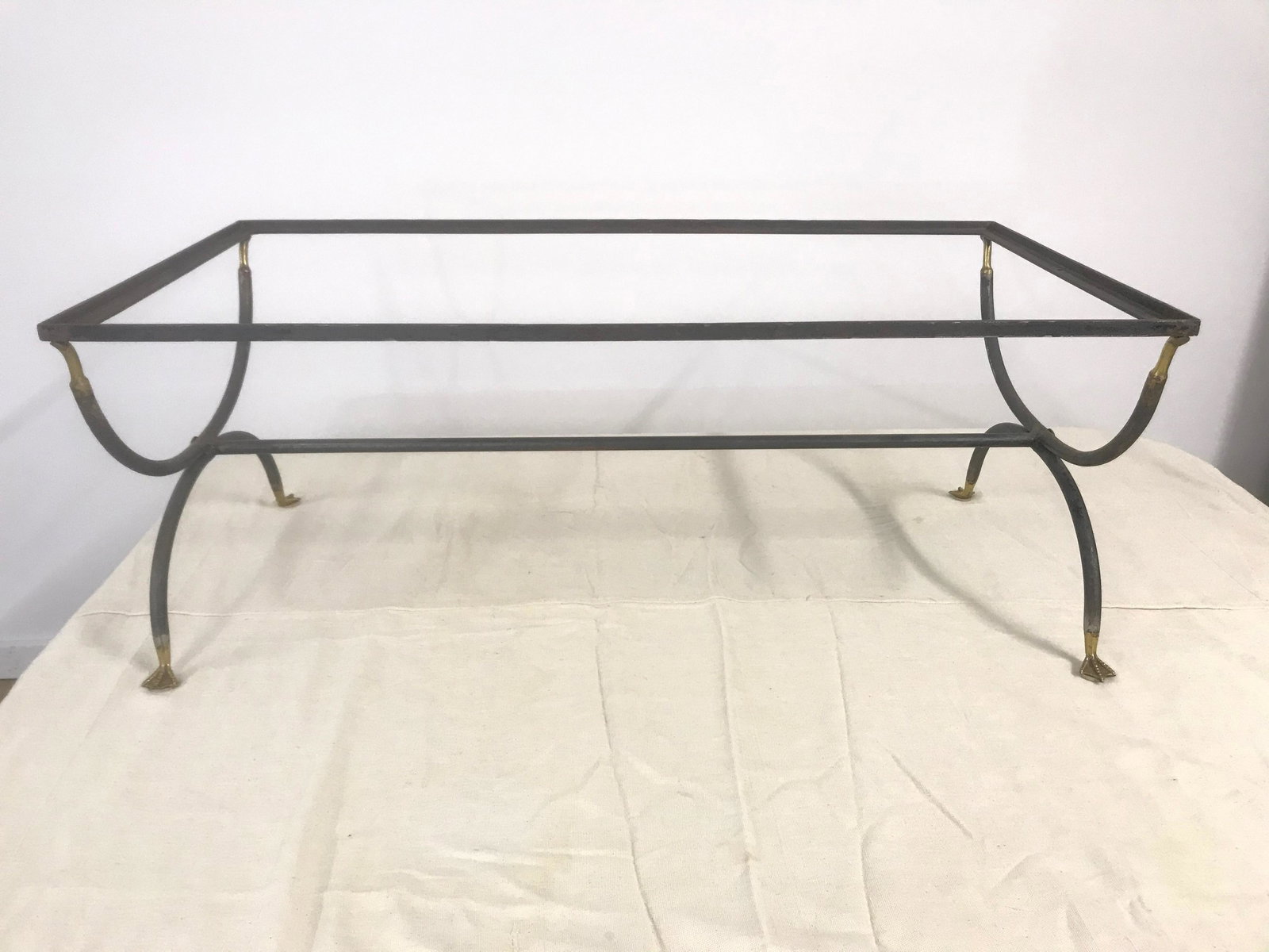 Iron Coffee Table with Brass Duck Feet (1 of 4)