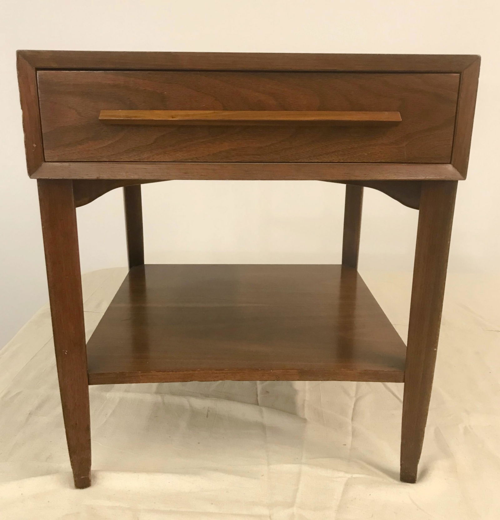 Mid Century Walnut End Table with Drawer (1 of 5)