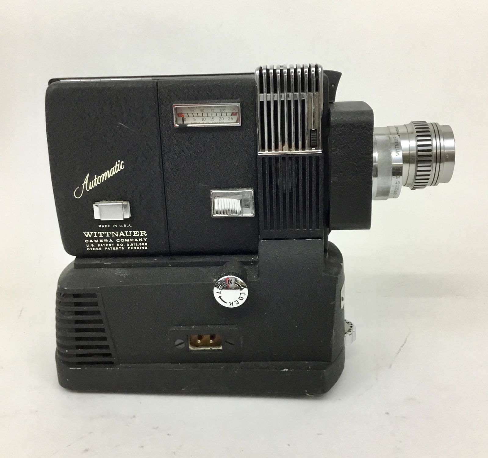 Wittnauer Cine-Twin Automatic Movie Camera: Vintage Cine-Twin Zoom 800 Movie Camera with lens and viewfinder.