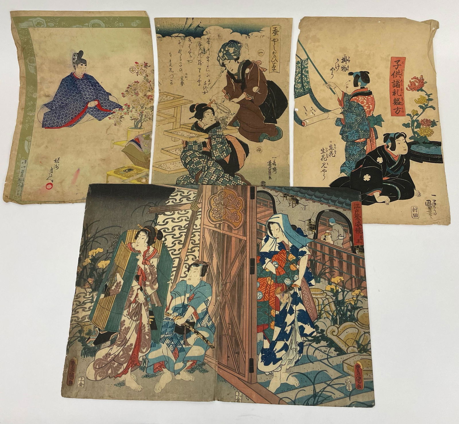 Antique Japanese Illustrations Prints Lot 2 (1 of 5)