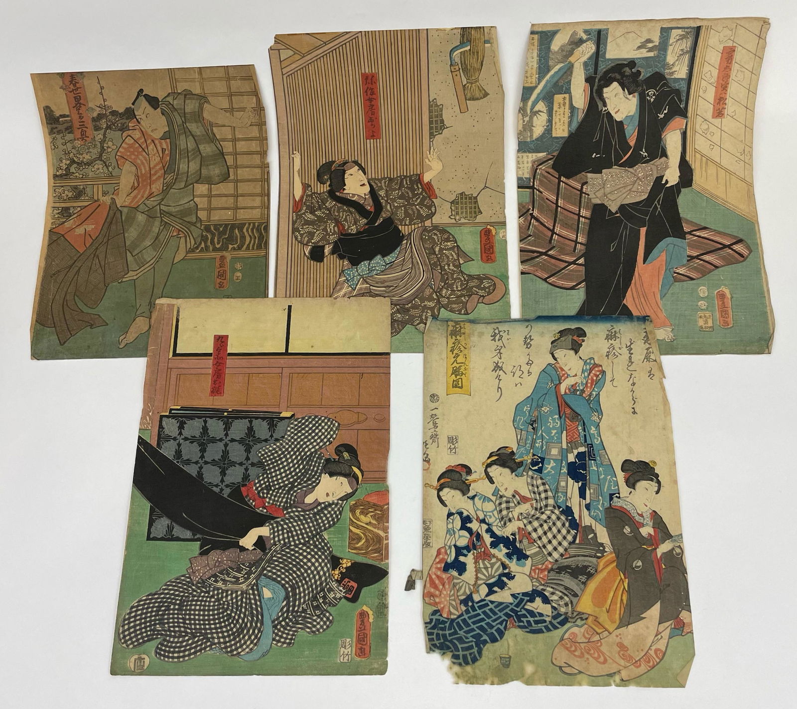 Japanese Prints Antique Illustrations Lot 3 (1 of 6)