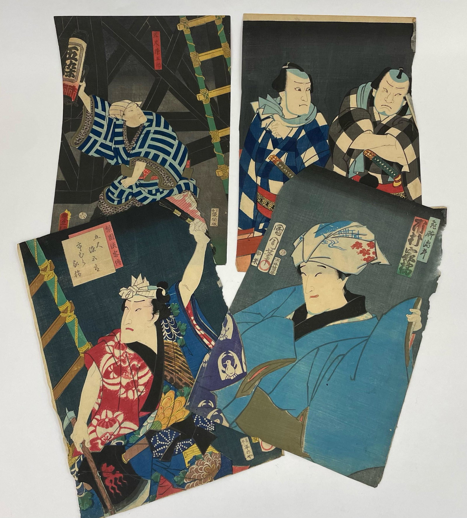 Antique Japanese Prints Illustrations Lot 4 (1 of 4)