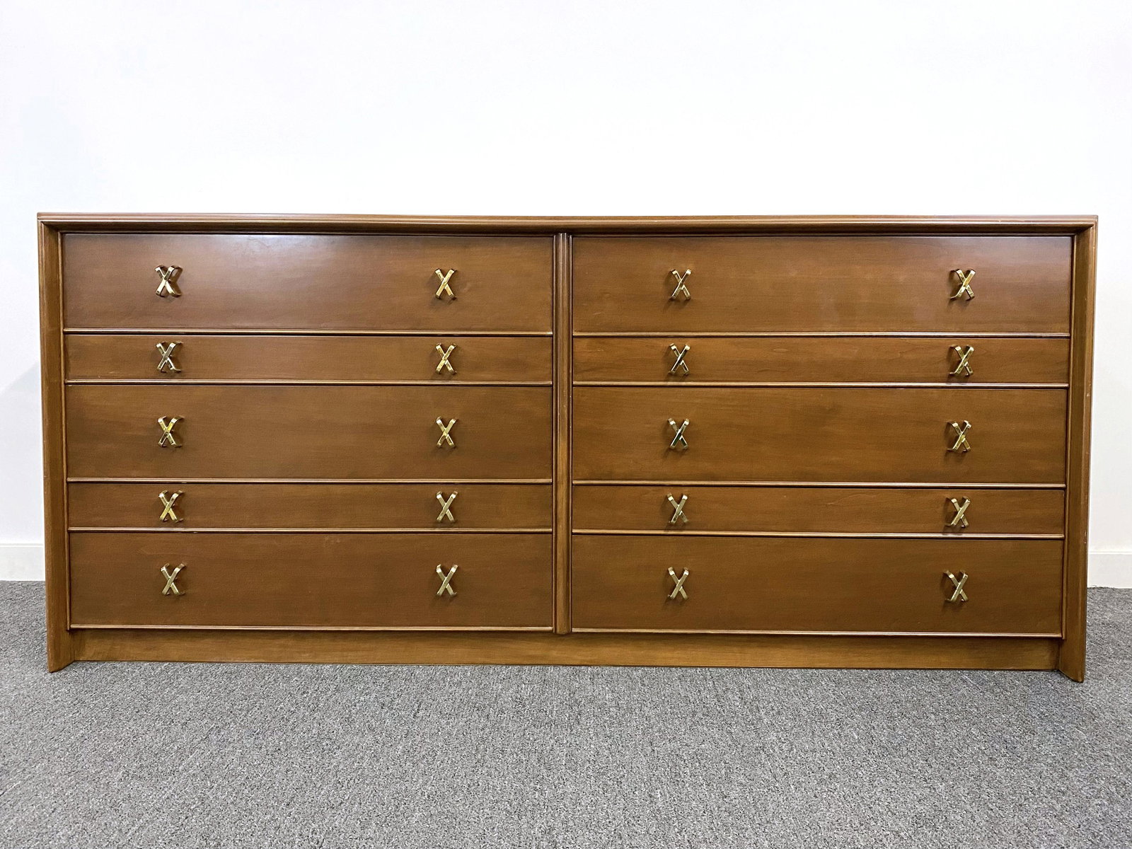 Paul Frankl 10 Drawer Dresser With X Pulls (1 of 8)