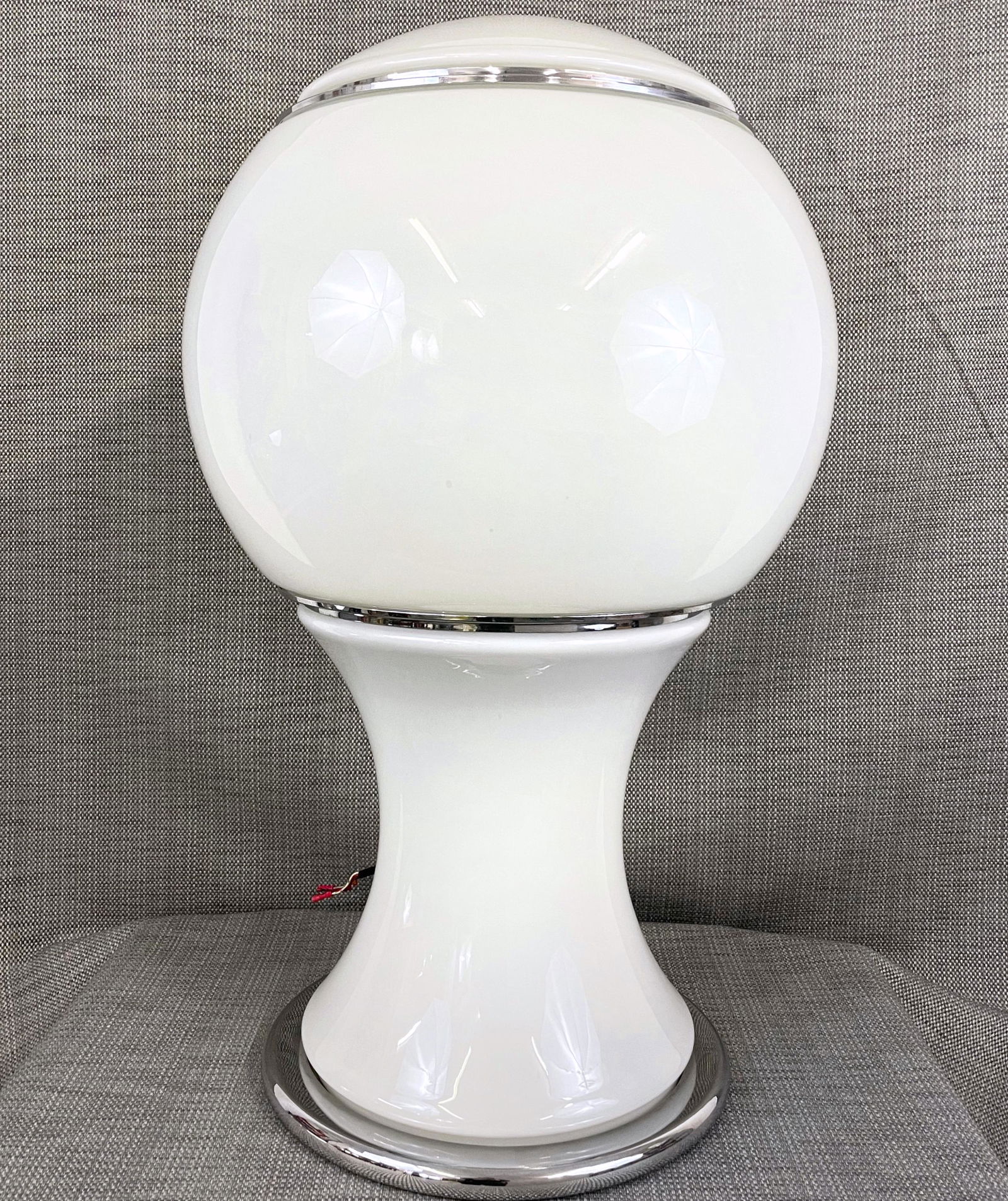 Large Glass and Chrome Lamp Italian Design (1 of 9)