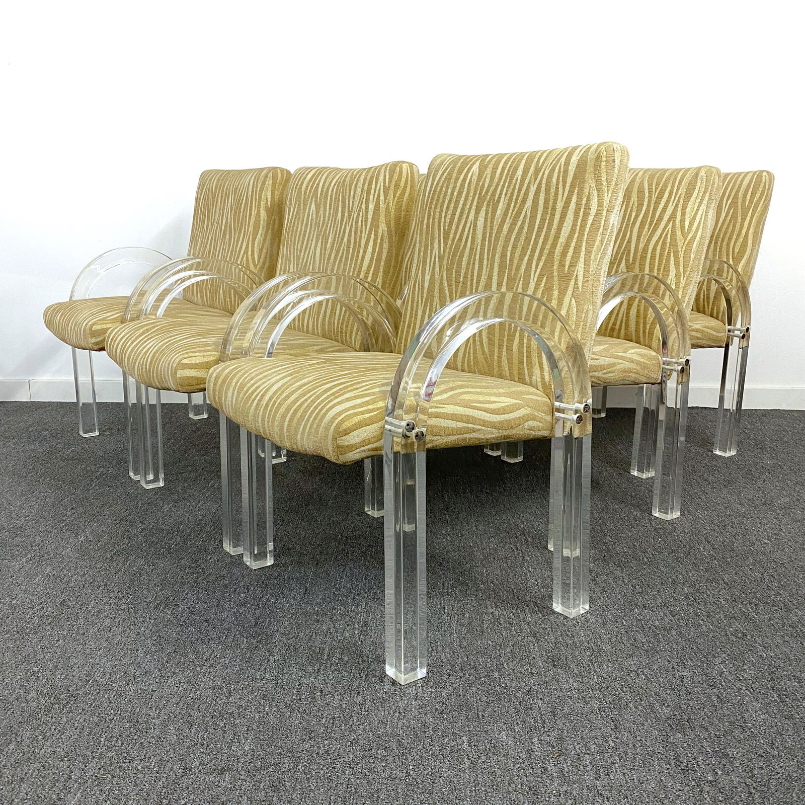 Set 6 Lucite Dining Chairs Charles Hollis Jones (1 of 12)