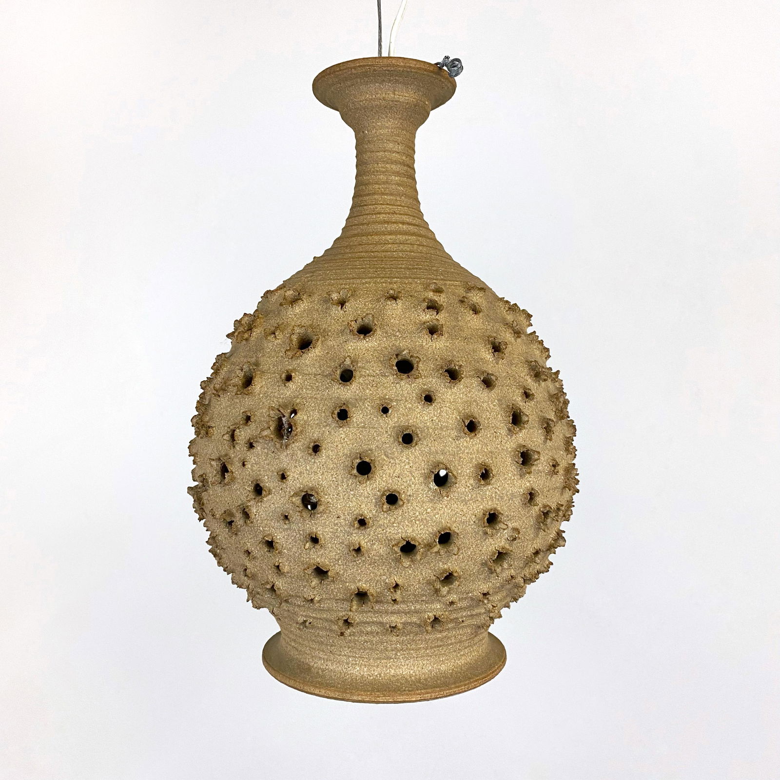 Jack Mason Studio Pottery Reticulated Hanging Lamp (1 of 6)